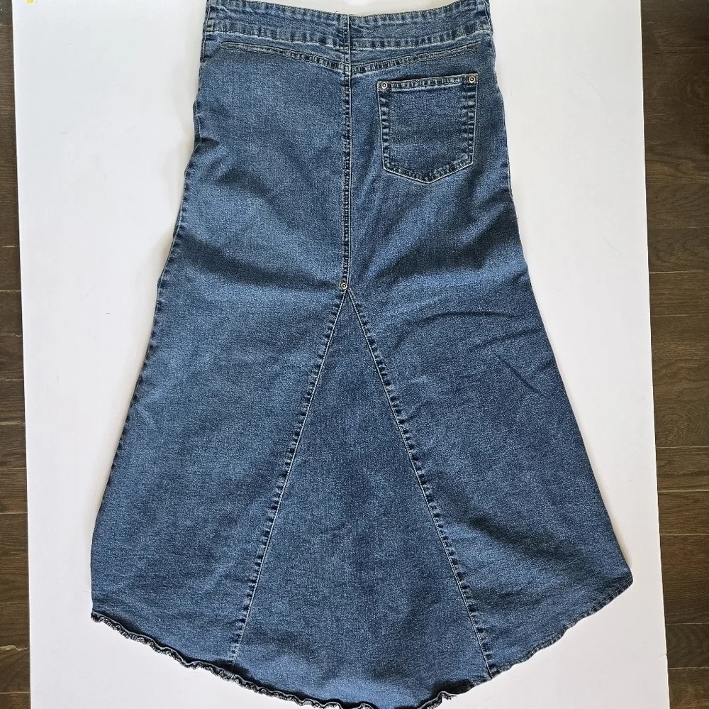 Jeanswest 90s y2k stretch denim midi skirt vintage asymetric sz 30US or 10Aus - Picture 10 of 11
